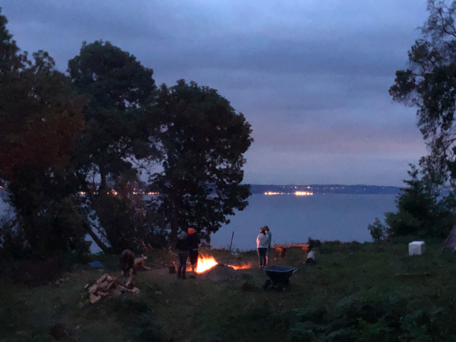 Flames leap out of the ground, as the coals begin to pile up in the pit where the pig will be put to roast | photo: Illes Austin Illes Photography x Toebock American Folklore